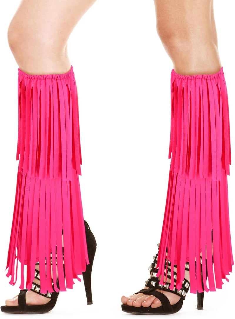 Skicuff Women's Hippie Fringe Boot Covers 60s Leg Warmers Hippie Costume Accessories for Adults, Standard Size, Average Size - Image 1